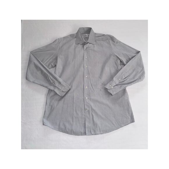 White Windowpane Men Carolina Herrera Button Down - Picture 1 of 9